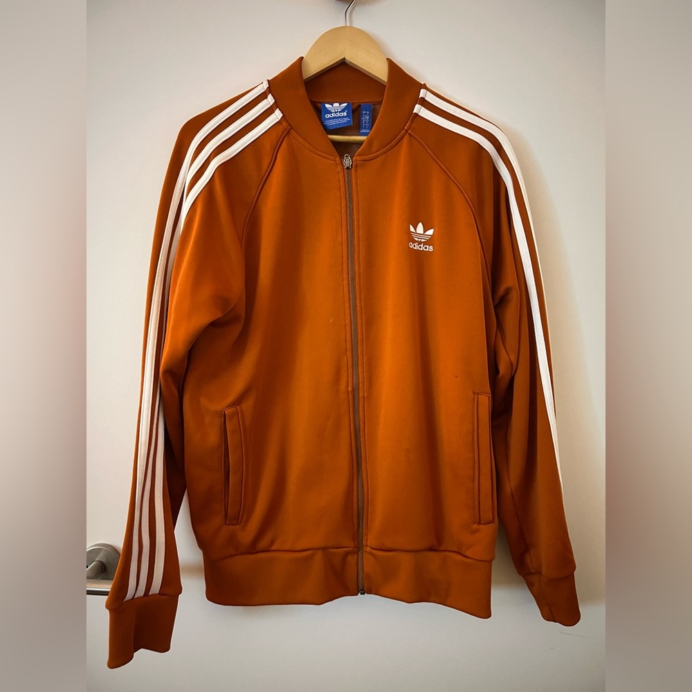 Adidas originals classic jacket man large orange